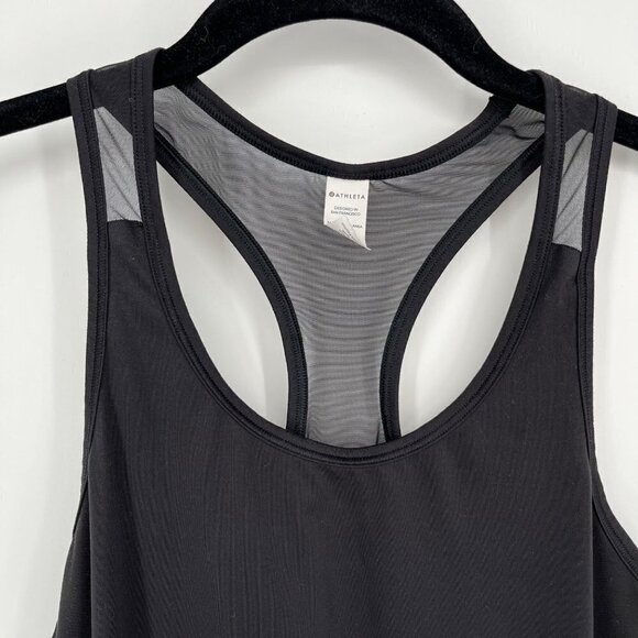 Athleta Womens Mesh Chi Tank Top Size XS Black Athletic Basic Workout Gym Wear - Picture 3 of 14